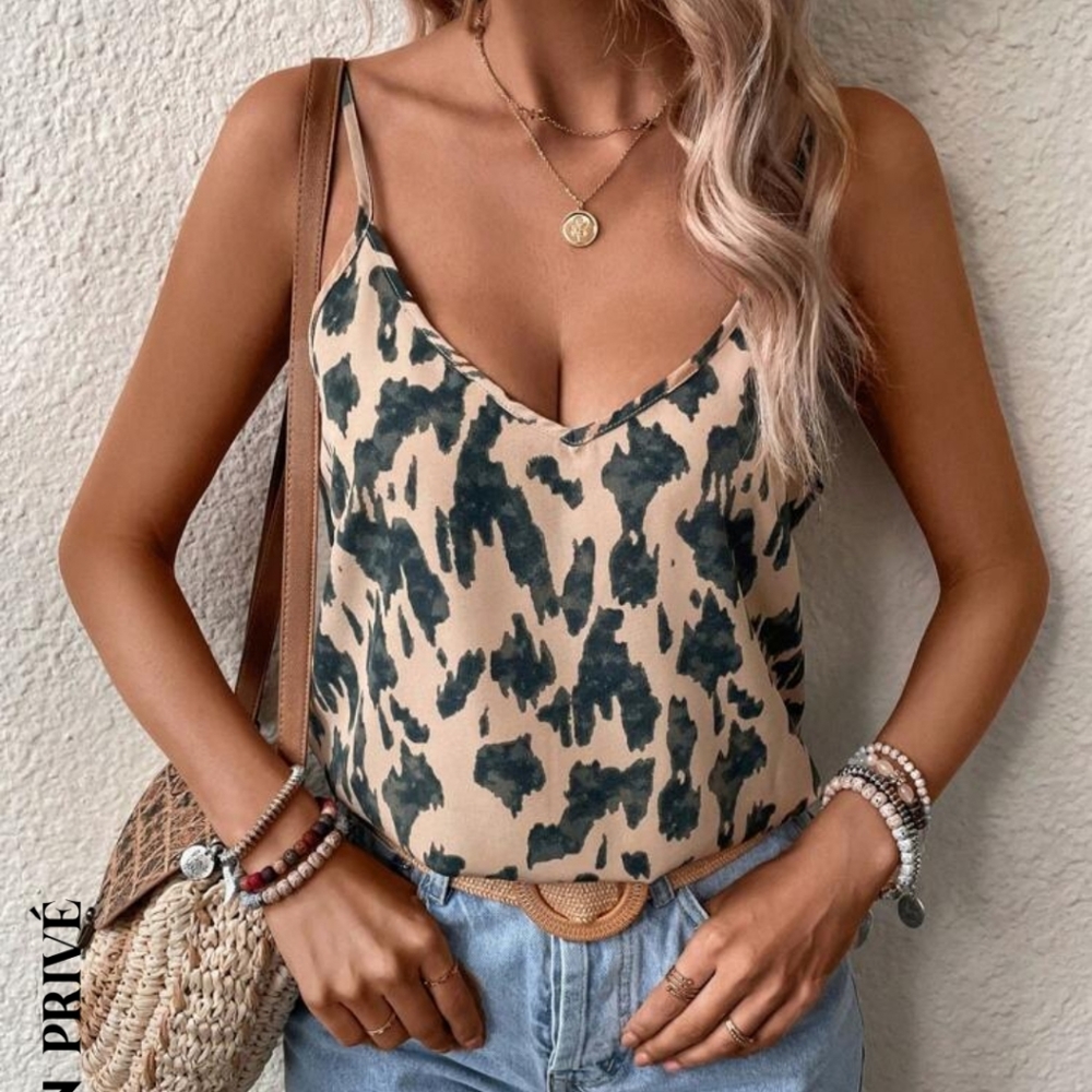 Shein Cami Blouse Animal Print Small